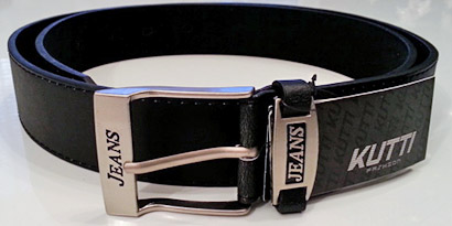 Pánsky kožený opasok s oceľovou prackou - model C