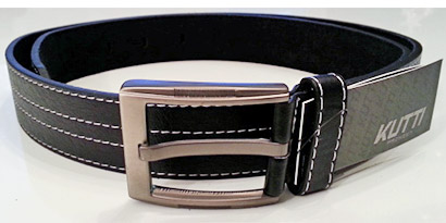 Pánsky kožený opasok s oceľovou prackou - model E