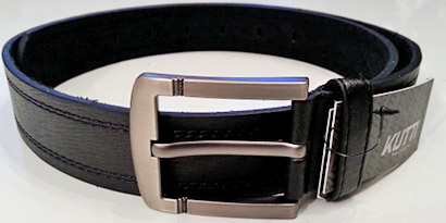 Pánsky kožený opasok s oceľovou prackou - model H