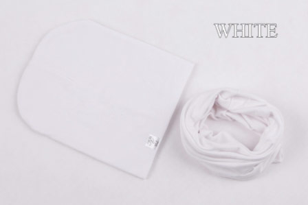 Set: čiapka a nákrčník pre deti a tínedžerov - biely