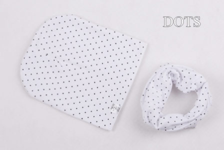 Set: čiapka a nákrčník pre deti a tínedžerov - dots