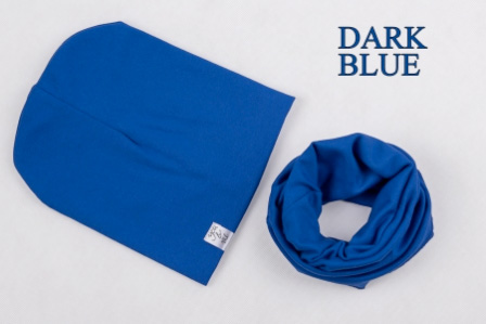 Set: čiapka a nákrčník pre deti a tínedžerov - dark blue