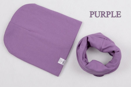 Set: čiapka a nákrčník pre deti a tínedžerov - purple