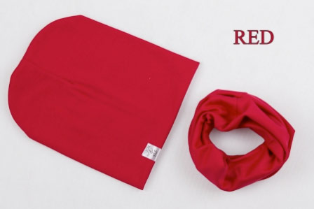 Set: čiapka a nákrčník pre deti a tínedžerov - red