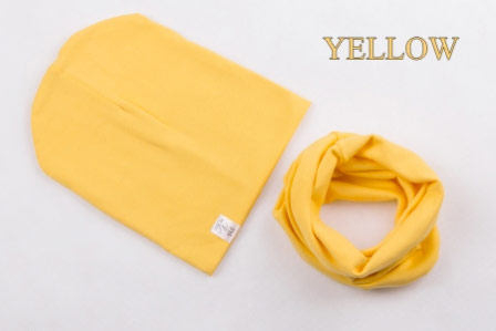 Set: čiapka a nákrčník pre deti a tínedžerov - yellow