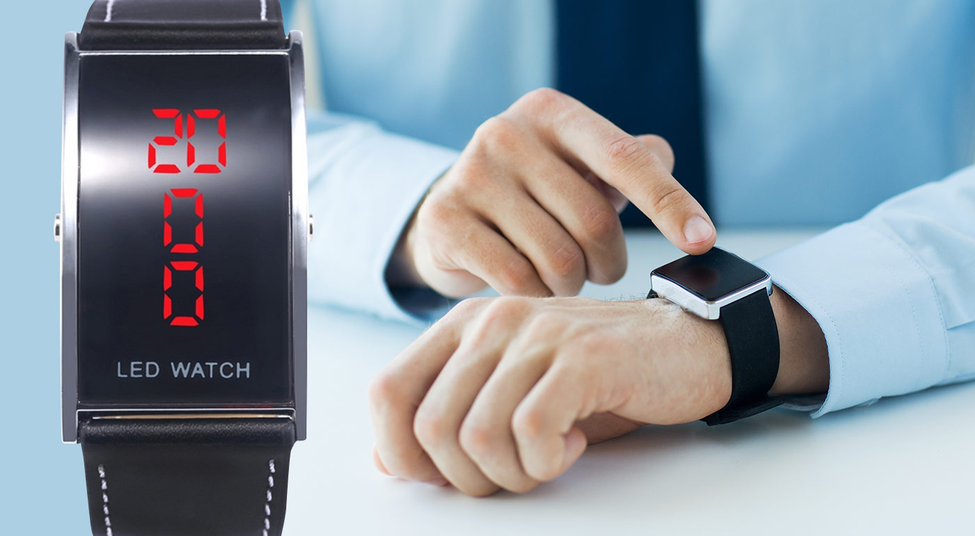 Digitálne LED hodinky pre pánov