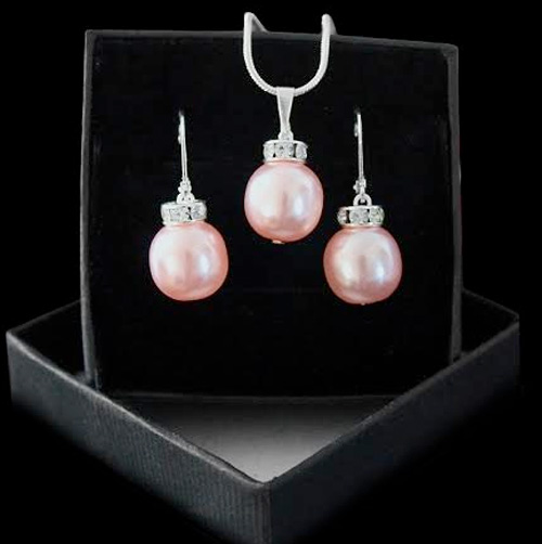 Set šperkov - prívesok a náušnice v striebornej verzii - ROSE