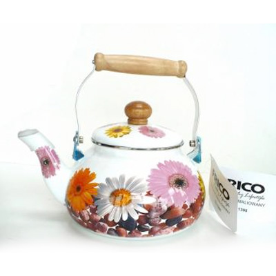 Smaltovaný čajník FRICO - gerbera