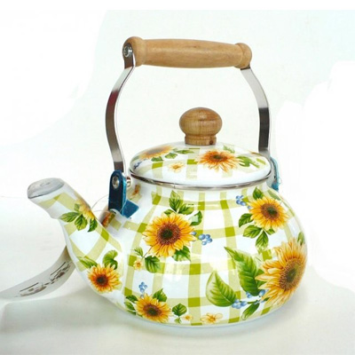 Smaltovaný čajník FRICO - slnečnica