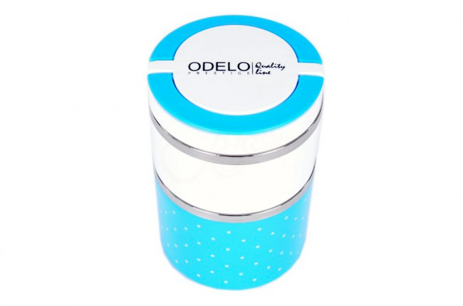 B3. Termoobedár nerezový 2-dielny ODELO model OD1286, objem: 930 ml  - modrá