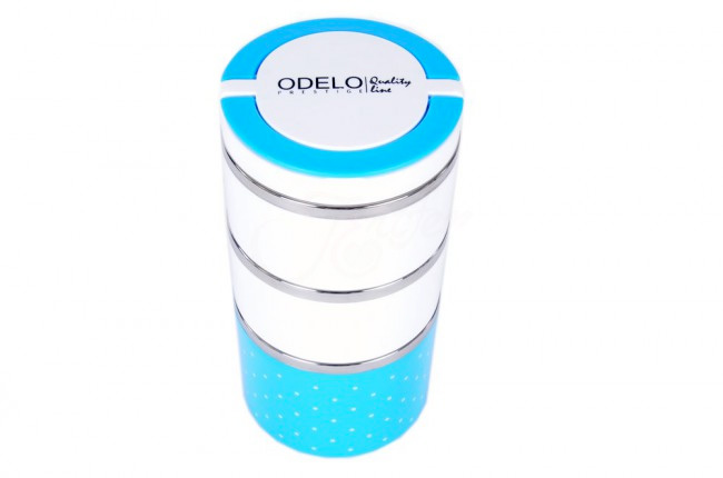 G3. Termoobedár nerezový 3-dielny ODELO model OD1289, objem: 1230 ml  - modrý