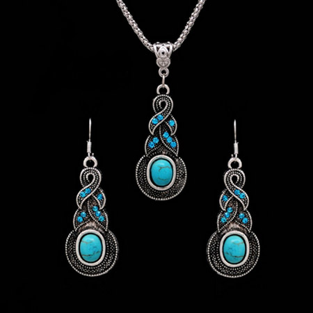 Set šperkov s modrými kameňmi