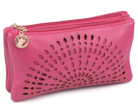 Listová kabelka Mandala - malinová