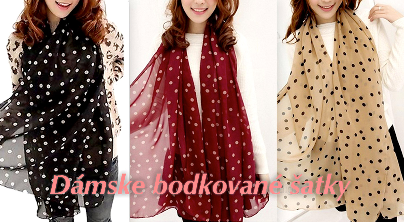 Dámske bodkované šatky