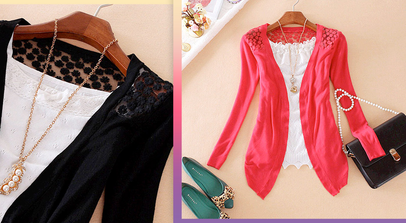 Štýlový dámsky svetrík s čipkou