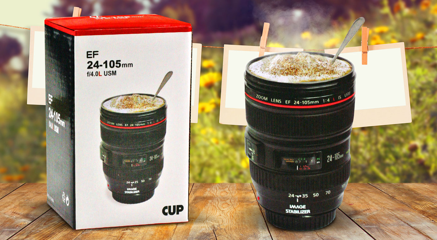 Kvalitný termohrnček v tvare objektívu Canon