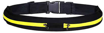 Športový pás s úschovným priestorom - žltý