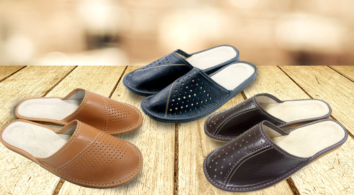 Pánske domáce papuče z ekokože