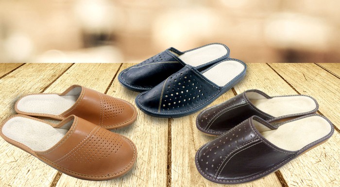 Pánske domáce papuče z ekokože