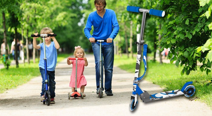 Veselá kolobežka v ružovej alebo modrej farbe
