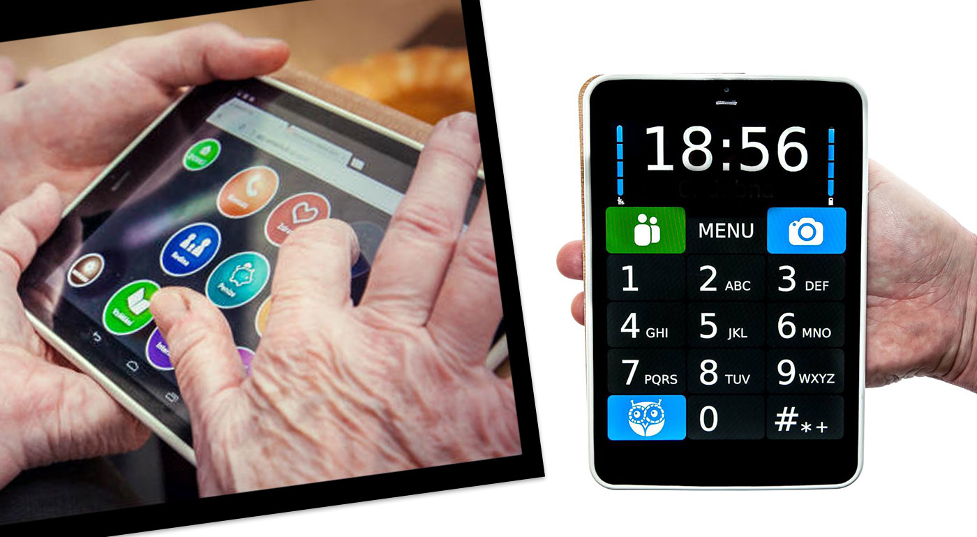 Tablet pre seniorov pre komunikáciu i zábavu