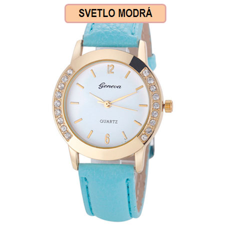 Dámske hodinky Geneva Diamond - svetlo modrá farba