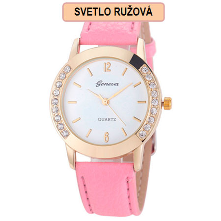 Dámske hodinky Geneva Diamond - svetlo ružová farba