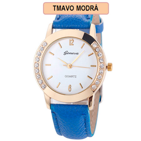 Dámske hodinky Geneva Diamond - tmavo modrá farba