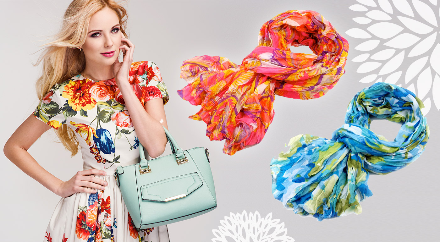 Dámsky krčený šál MULTICOLOR