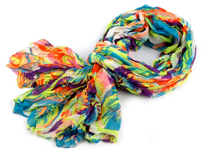 Dámsky šál krčený: farebná multicolor