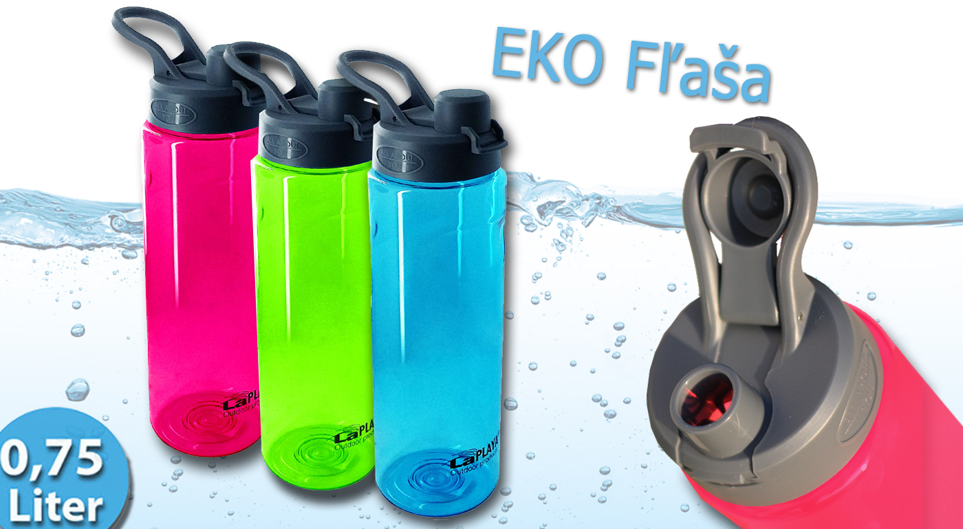 Praktická športová EKO fľaša - 3 farby