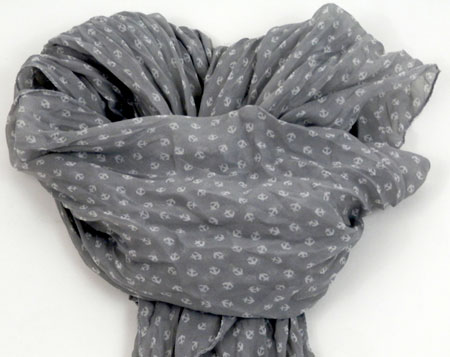 Šatka v námorníckom štýle - šedá