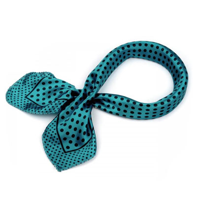 Bodkovaná šatka - tyrkys