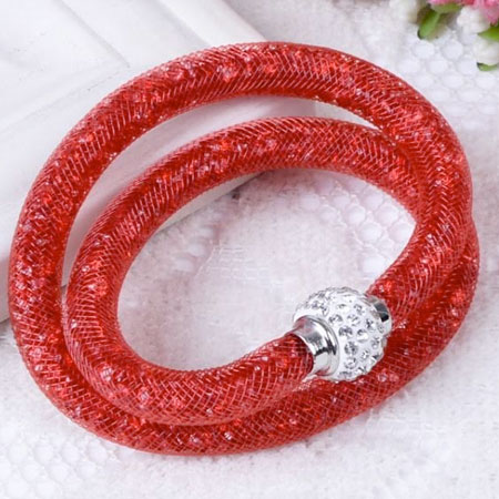 Dámsky dutinkový náramok - červený