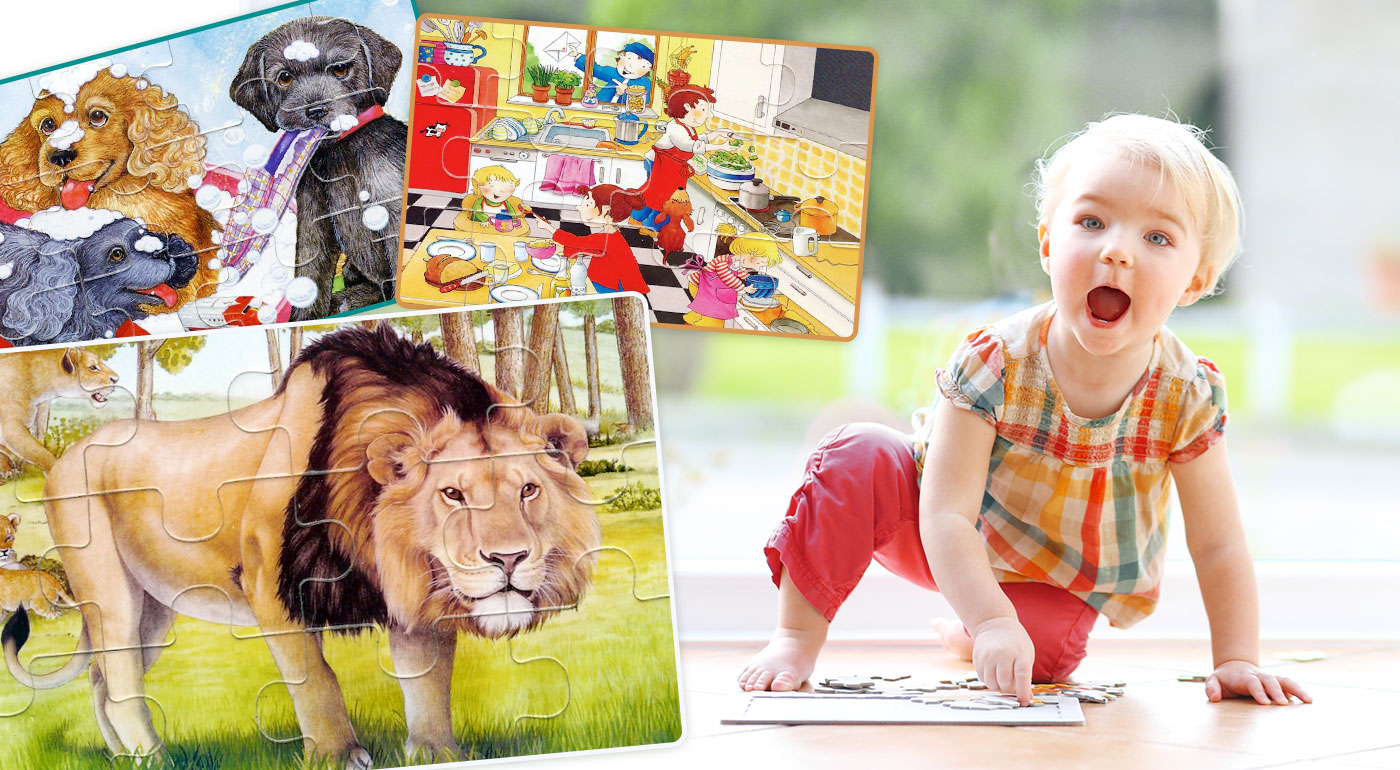 Hravé drevené puzzle - 7 motívov