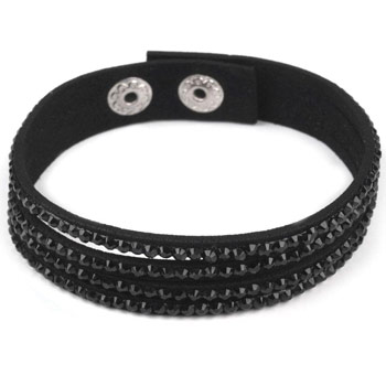 Dámsky náramok s kamienkami - čierny