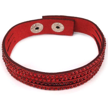 Dámsky náramok s kamienkami - červený