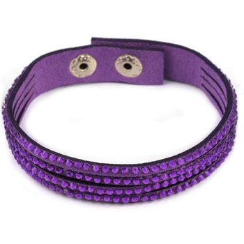Dámsky náramok s kamienkami - fialový