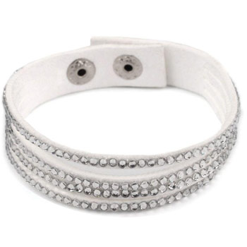 Dámsky náramok s kamienkami - biely