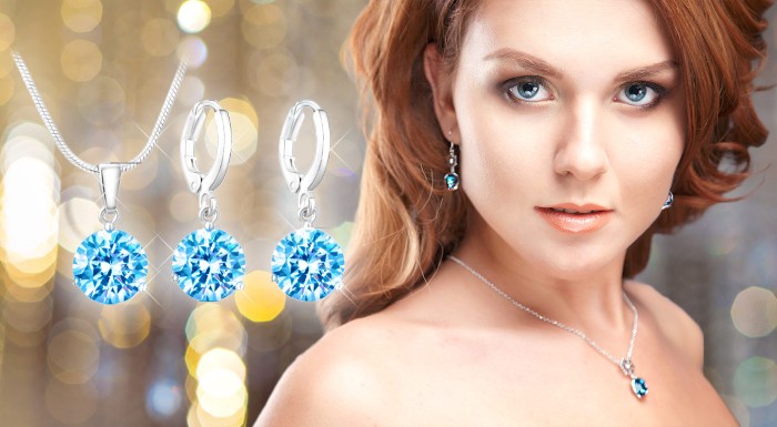 2-dielny set šperkov vysádzaný kryštálmi