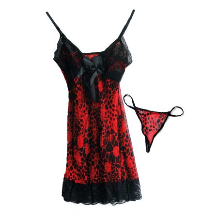 Dámske sexi spodné prádlo - čiernočervené