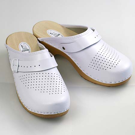 Dámske dreváky s uzatvorenou špičkou - farba biela - veľkosť 36