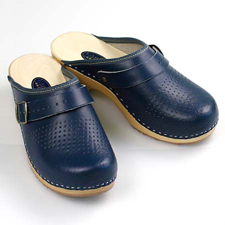 Dámske dreváky s uzatvorenou špičkou - farba modrá - veľkosť 36