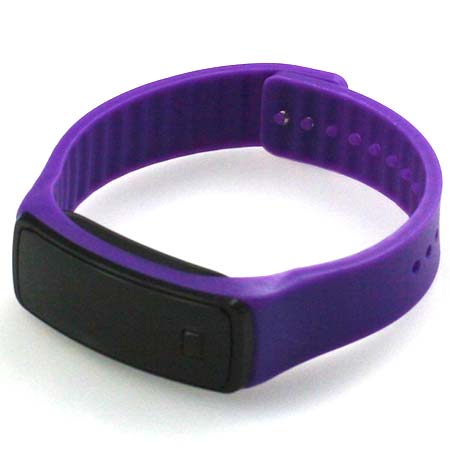 Silikónové hodinky s LED displejom - farba fialová