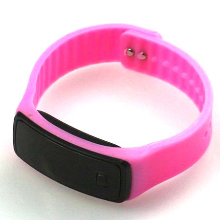 Silikónové hodinky s LED displejom - farba svetloružová