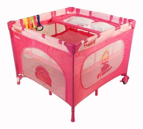 Detská ohrádka Arti LuxuryGo Pink + prebaľovací pult + možnosť polohovania matraca (ružová)