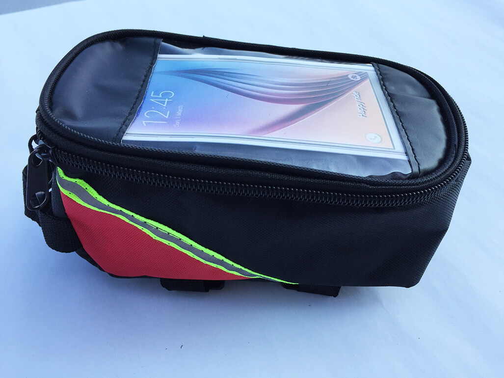 Cyklistické puzdro na mobil a drobnosti - farba červeno-čierna