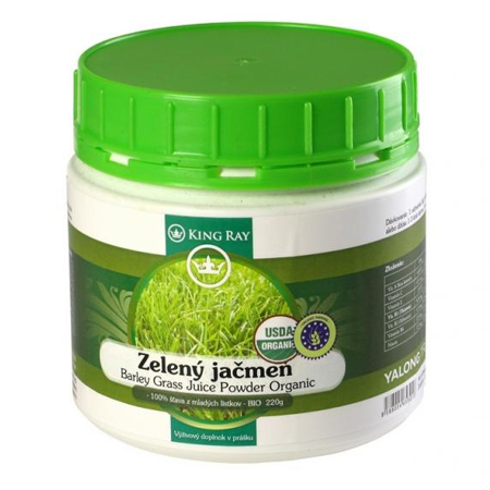 Organický kosher zelený jačmeň - 100 % šťava z mladých lístkov v prášku (220 g)