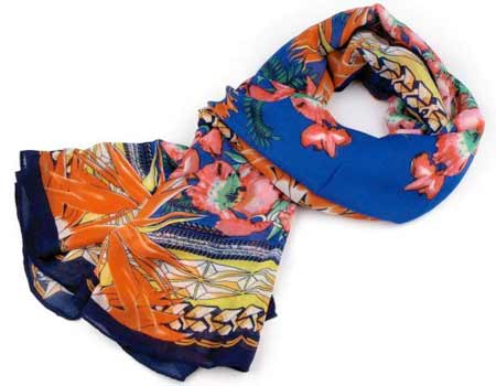 Šatka s potlačou - farba modrá