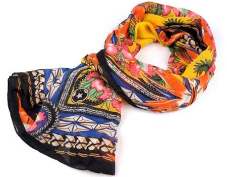 Šatka s potlačou - farba žltá